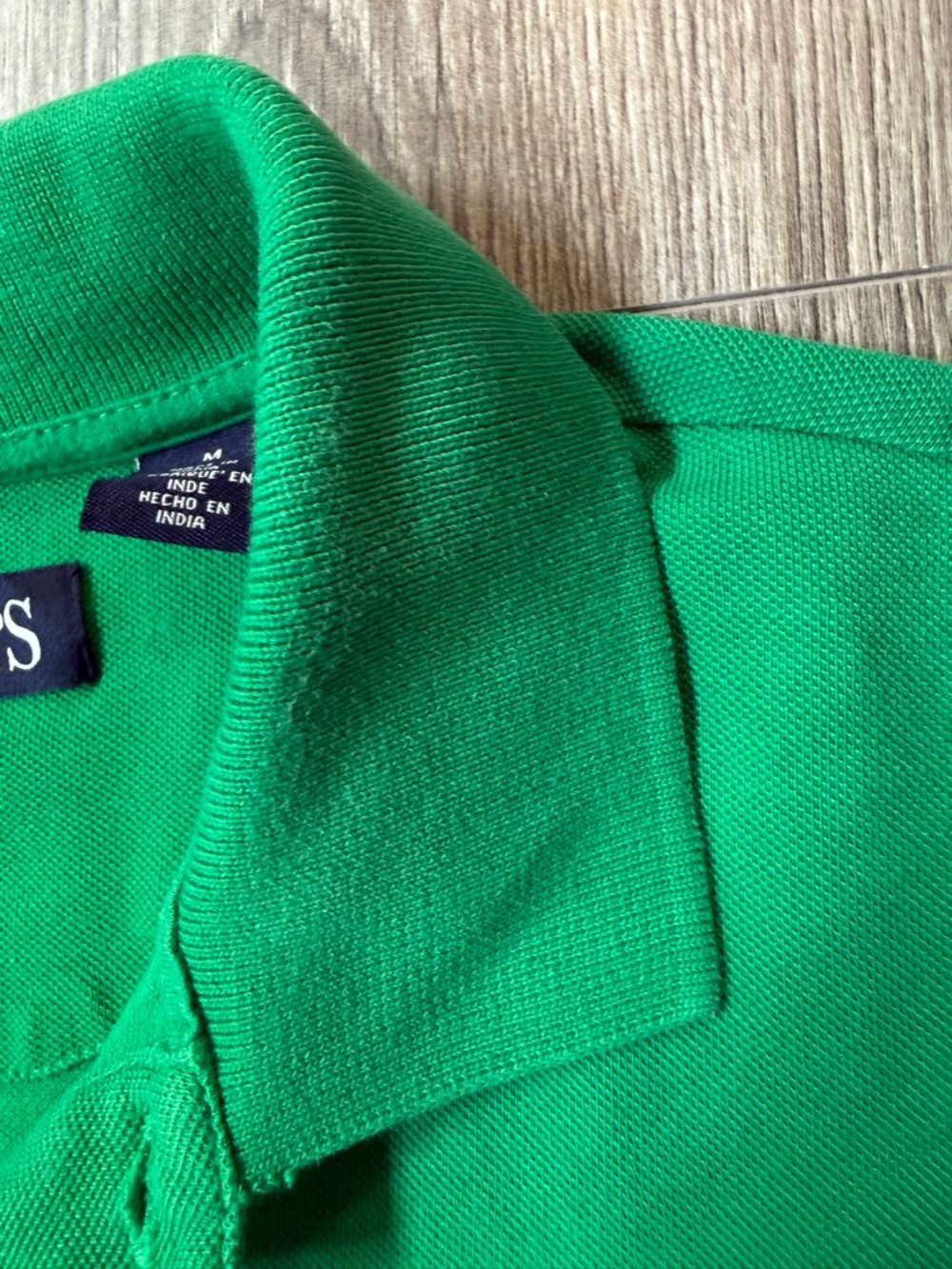 Chaps Green Polo With Navy Blue Bass Fish Embroidered Medium Golf Spring - Picture 3 of 8